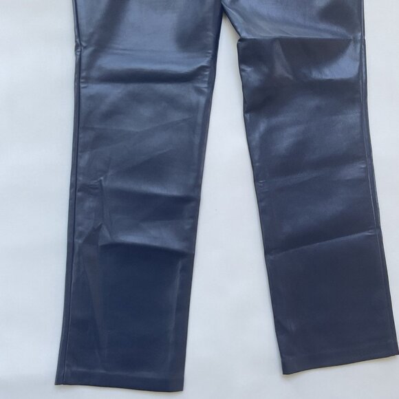 Guess Women’s Kelly Faux Leather Jeans  Straight Fit In Blue Size 28 - Picture 8 of 11